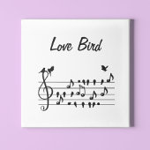 Tortelduifjes zingen muziek tussen muzikale noten canvas afdruk