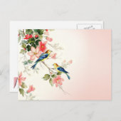 Tortelduifjes | zwart roze wit Briefkaart (Voorkant / Achterkant)