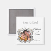 Tortelduifjes zwart/wit aankondigingsmagneet magneet (Voorkant / Achterkant)