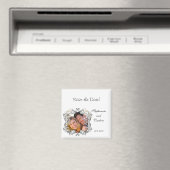 Tortelduifjes zwart/wit aankondigingsmagneet magneet (Insitu (Vaatwasser))