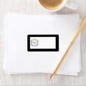 Tortelduifjes Zwart/Wit Bruiloft Mailing Label (Insitu)