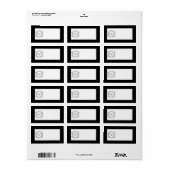 Tortelduifjes Zwart/Wit Bruiloft Mailing Label (Full Sheet)