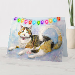 TORTIE CALICO CAT CHRISTMAS CARDS KAART
