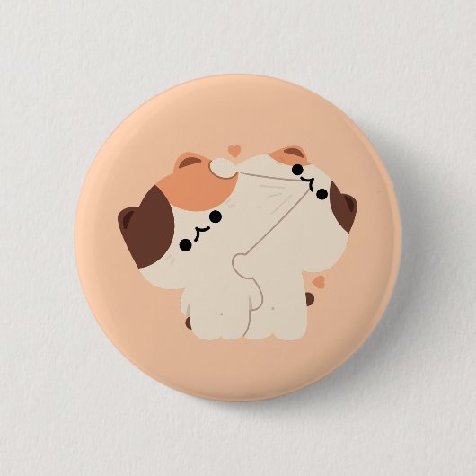 Tortie Cat Couple Ronde Button 5,7 Cm (Voorkant)
