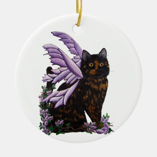 Tortie Cat Tortoiseshel Fairy Ornament (Voorkant)