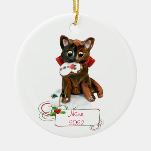 Tortie Cat Tortoiseshel Ornament (Voorkant)