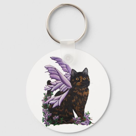 Tortie Fairy Cat Sleutelhanger (Voorkant)