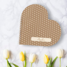 Tortilla Bruin en beige polka stippen hart