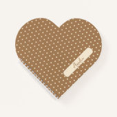 Tortilla Bruin en beige polka stippen hart Notitieboek (Voorkant)