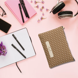 Tortilla Bruine en beige polka stippen Etui