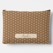 Tortilla Bruine en beige polka stippen Etui (Voorkant)