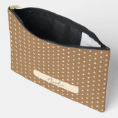 Tortilla Bruine en beige polka stippen Etui (Open)