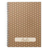 Tortilla Bruine en beige polka stippen Notitieboek (Voorkant)
