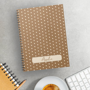 Tortilla Bruine en beige polka stippen Notitieboek