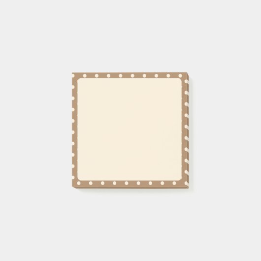 Tortilla Bruine en beige polka stippen Post-it® Notes (Voorkant)