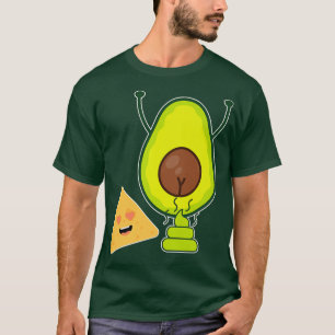 Tortilla Chip Guacamole Poop Pooping Avocado Vegan T-shirt