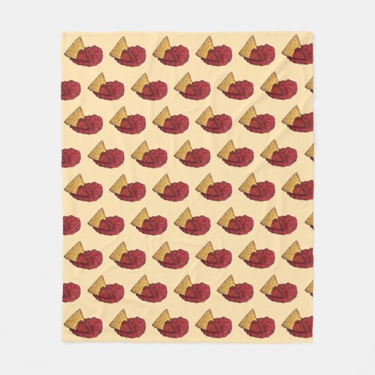 Tortilla Chips en Dip Tomato Salsa Mexican Food Fleece Deken (Voorkant)