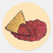 Tortilla Chips en Dip Tomato Salsa Mexican Food Ronde Sticker (Voorkant)