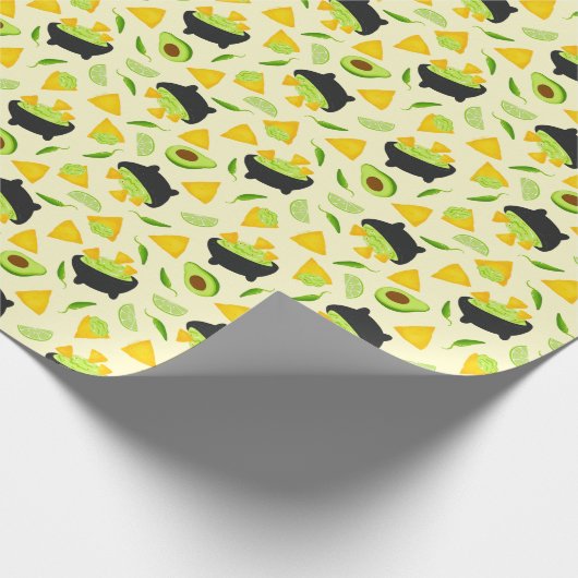 Tortilla Chips en Guacamole Pattern Cadeaupapier (Hoek)
