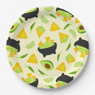 Tortilla Chips en Guacamole Pattern Papieren Bordje