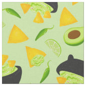 Tortilla Chips en Guacamole Pattern Stof (Close Up)
