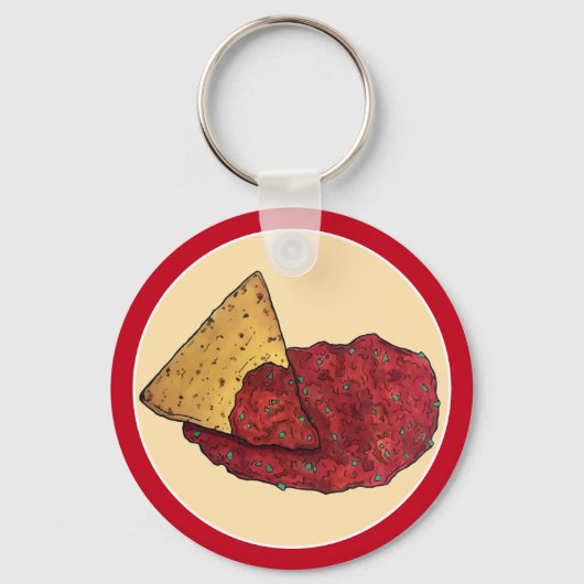 Tortilla Chips en Tomato Salsa Snack Food Foodie Sleutelhanger (Voorkant)