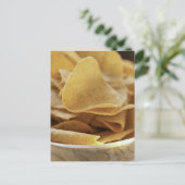 Tortilla-chips in houten kom briefkaart (Staand voorkant)