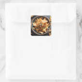 Tortilla chips met salsa in een kom vierkante sticker (Tas)