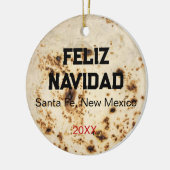 Tortilla Personalize Photo Christmas  Keramisch Ornament (Links)