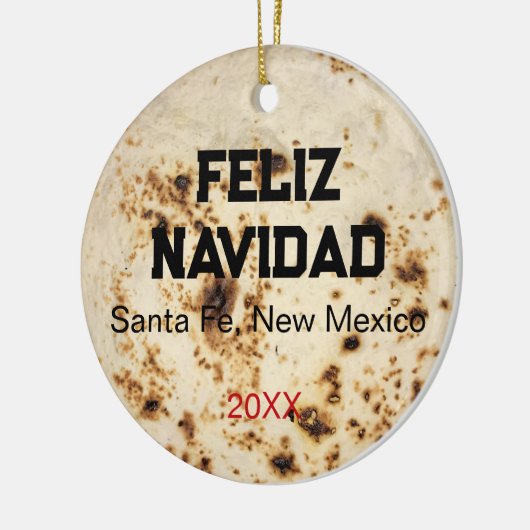 Tortilla Personalized Zia Christmas Gift Keramisch Ornament (Links)