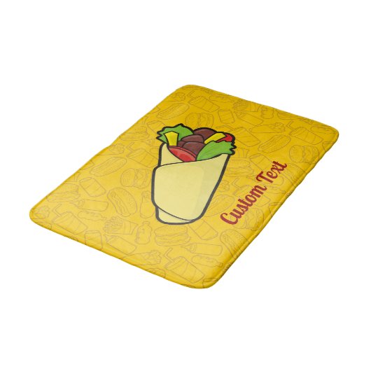 Tortilla Sandwich Wrap Bathroom Mat (Gekanteld)