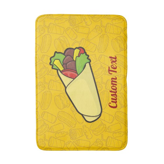 Tortilla Sandwich Wrap Bathroom Mat (Voorkant Verticaal)