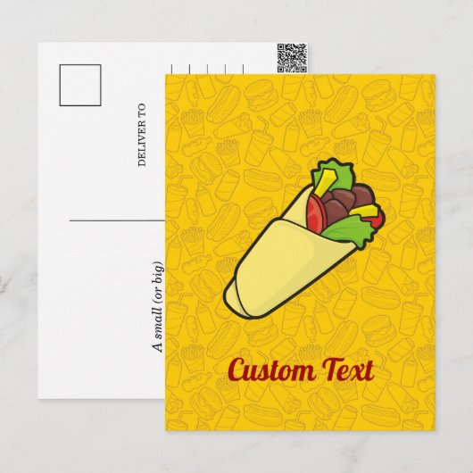 Tortilla Sandwich Wrap Briefkaart (Voorkant / Achterkant)