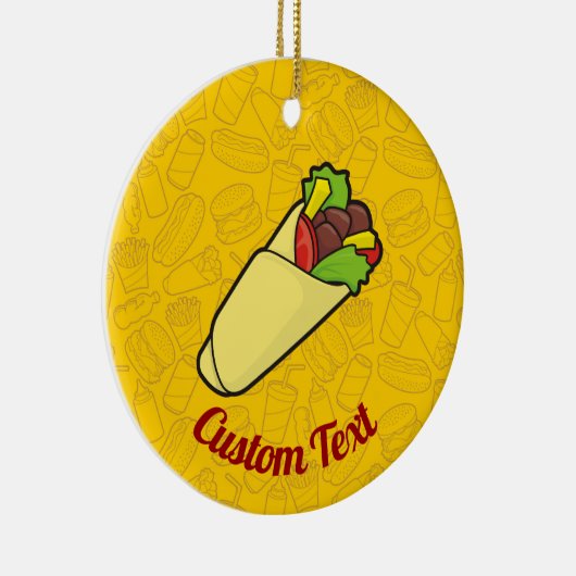 Tortilla Sandwich Wrap Ceramic Ornament (Rechts)