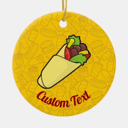 Tortilla Sandwich Wrap Ceramic Ornament (Voorkant)