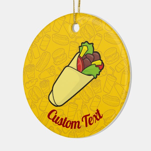 Tortilla Sandwich Wrap Ceramic Ornament (Links)