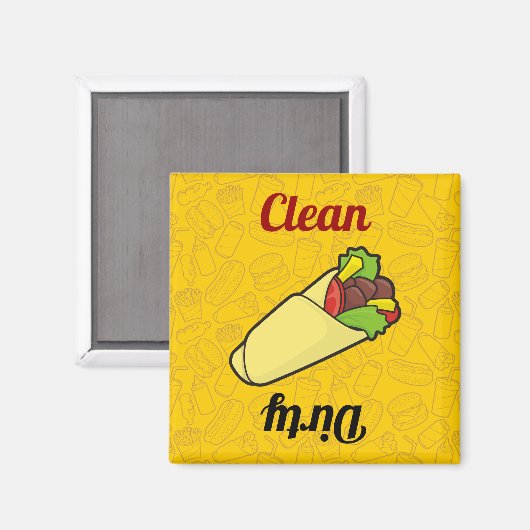 Tortilla Sandwich Wrap Dishwasher Magnet (Voorkant / Achterkant)