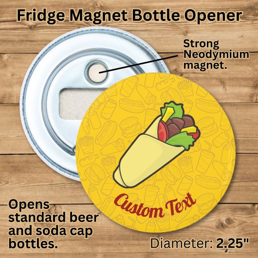 Tortilla Sandwich Wrap Flesopener Button Flesopener