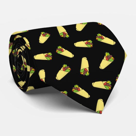 Tortilla Sandwich Wrap Pattern Stropdas (Opgerold)