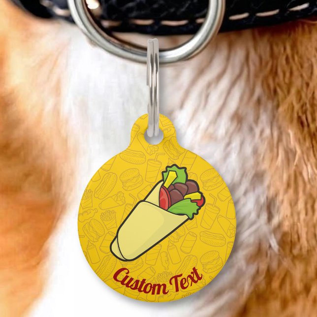 Tortilla Sandwich Wrap Pet ID Tag Huisdierpenning (Creator heeft geüpload)