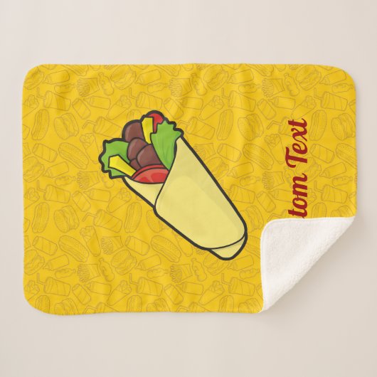 Tortilla Sandwich Wrap Sherpa Blanket Deken (Voorkant (horizontaal))