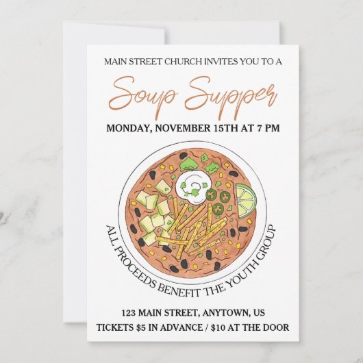 Tortilla Soup Cookoff Mededinging Super Food Kaart (Voorkant)