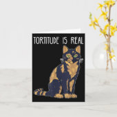 Tortitude Is Echte Schildpad Shell Tortie Kat  Kaart (Gele Bloem)