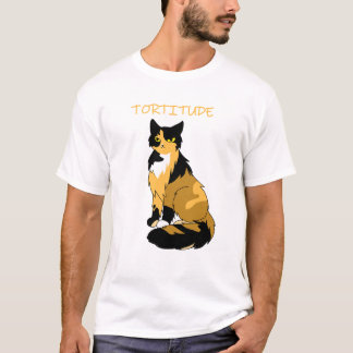 "Tortitude" Tortie Cat Mannen Basic T-Shirt
