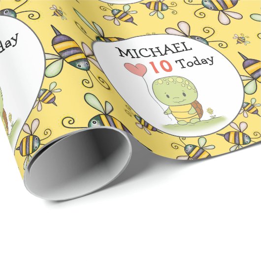 Tortoise Birthday Cadeaupapier (Rol Hoek)