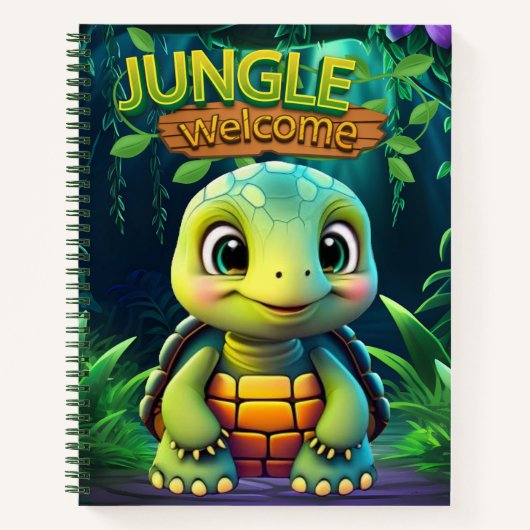 Tortoise Cute Box Turtle Jungle Welcome Animal 🐢 Notitieboek (Voorkant)