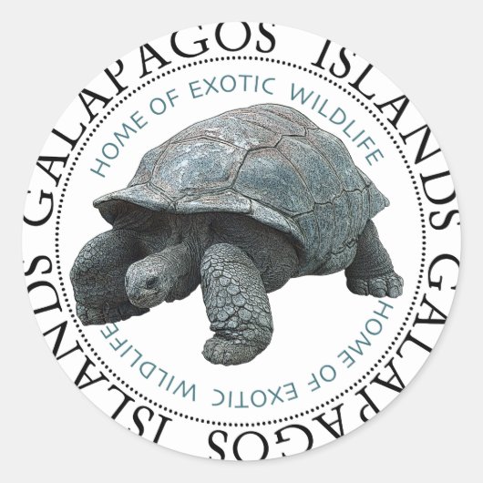 Tortoise de Galapagos Ronde Sticker (Voorkant)