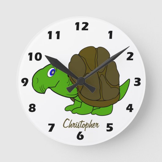 Tortoise Design Personalised Ronde Klok (Voorkant)