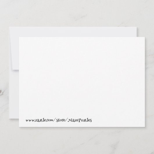 Tortoise doolhof puzzel verjaardagsuitnodigingen v kaart (Achterkant)