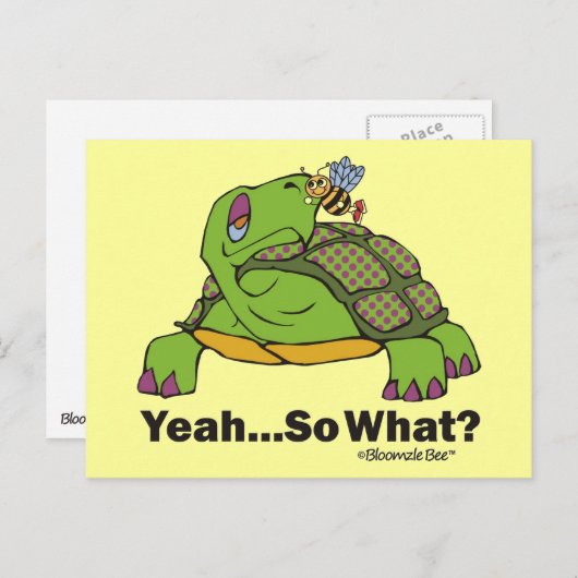 Tortoise en Bee Briefkaart (Voorkant / Achterkant)